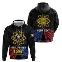 Personalized Philippines Independence Day Zip Hoodie Filipino 126th Anniversary Sun Tattoo