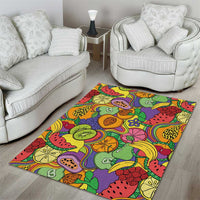 Hawaii Fruits Hippie Style Area Rug Vibrant Colorful LT01 - Polynesian Pride