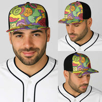 Hawaii Fruits Hippie Style Baseball Net Cap Vibrant Colorful LT01 - Polynesian Pride