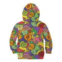 Hawaii Fruits Hippie Style Kid Hoodie Vibrant Colorful LT01 - Polynesian Pride