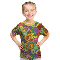 Hawaii Fruits Hippie Style Kid T Shirt Vibrant Colorful LT01 Multicolor - Polynesian Pride
