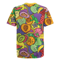 Hawaii Fruits Hippie Style Rugby Jersey Vibrant Colorful LT01 - Polynesian Pride