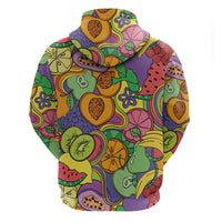 Hawaii Fruits Hippie Style Zip Hoodie Vibrant Colorful LT01 - Polynesian Pride