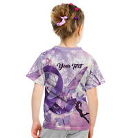 Personalized Polynesian Lupus Awareness Kid T Shirt Butterfly Hologram Lupus Warrior LT01 - Polynesian Pride