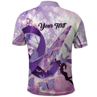 Personalized Polynesian Lupus Awareness Polo Shirt Butterfly Hologram Lupus Warrior LT01 - Polynesian Pride