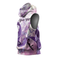 Personalized Polynesian Lupus Awareness Sleeveless Hoodie Butterfly Hologram Lupus Warrior LT01 - Polynesian Pride