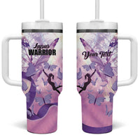 Personalized Polynesian Lupus Awareness Tumbler With Handle Butterfly Hologram Lupus Warrior LT01 One Size: 40 oz Purple - Polynesian Pride
