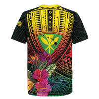 Hawaii Kanaka Maoli Flag Day Rugby Jersey Tropical Flowers