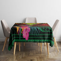 Hawaii Kanaka Maoli Flag Day Tablecloth Tropical Flowers