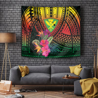 Hawaii Kanaka Maoli Flag Day Tapestry Tropical Flowers