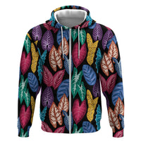 Hawaii Colorful Tropical Leaves Zip Hoodie