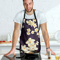 Hawaii Hibiscus Plumeria Purple Apron Polynesian Pattern