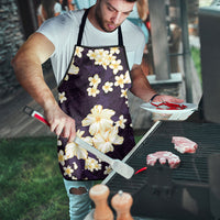 Hawaii Hibiscus Plumeria Purple Apron Polynesian Pattern