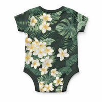 Hawaii Plumeria Tropical Leaves Baby Onesie Monstera Calathea Palm Fronds