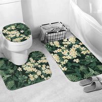 Hawaii Plumeria Tropical Leaves Bathroom Set Monstera Calathea Palm Fronds