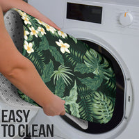 Hawaii Plumeria Tropical Leaves Bathroom Set Monstera Calathea Palm Fronds