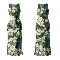 Hawaii Plumeria Tropical Leaves Family Matching Tank Maxi Dress and Hawaiian Shirt Monstera Calathea Palm Fronds