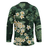 Hawaii Plumeria Tropical Leaves Hockey Jersey Monstera Calathea Palm Fronds