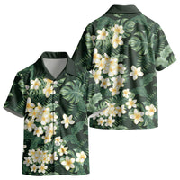 Hawaii Plumeria Tropical Leaves Kid Hawaiian Shirt Monstera Calathea Palm Fronds