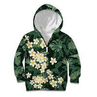 Hawaii Plumeria Tropical Leaves Kid Hoodie Monstera Calathea Palm Fronds