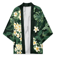 Hawaii Plumeria Tropical Leaves Kimono Monstera Calathea Palm Fronds