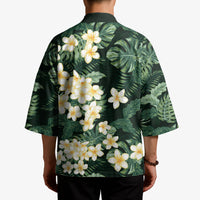 Hawaii Plumeria Tropical Leaves Kimono Monstera Calathea Palm Fronds