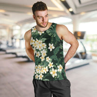Hawaii Plumeria Tropical Leaves Men Tank Top Monstera Calathea Palm Fronds