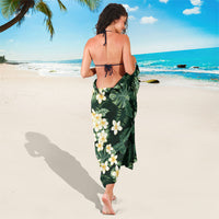 Hawaii Plumeria Tropical Leaves Sarong Monstera Calathea Palm Fronds