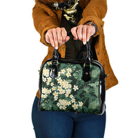 Hawaii Plumeria Tropical Leaves Shoulder Handbag Monstera Calathea Palm Fronds