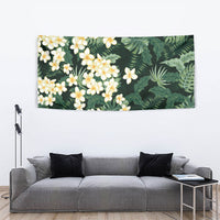 Hawaii Plumeria Tropical Leaves Tapestry Monstera Calathea Palm Fronds
