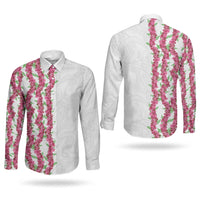 Hawaii Aalii Lei Couples Matching Short Sleeve Bodycon Dress and Long Sleeve Button Shirt Aalii Ku Makani
