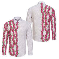 Hawaii Aalii Lei Family Matching Off The Shoulder Long Sleeve Dress and Hawaiian Shirt Aalii Ku Makani