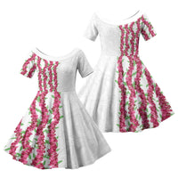Hawaii Aalii Lei Family Matching Off The Shoulder Long Sleeve Dress and Hawaiian Shirt Aalii Ku Makani