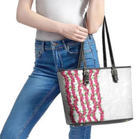 Hawaii Aalii Lei Leather Tote Bag Aalii Ku Makani