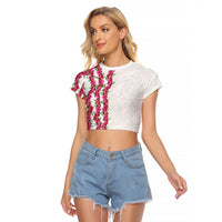 Hawaii Aalii Lei Raglan Cropped T Shirt Aalii Ku Makani