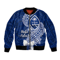 Hafa Adai Guam Bomber Jacket Polynesian Floral Blue Pattern LT01 Unisex Blue - Polynesian Pride