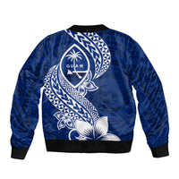 Hafa Adai Guam Bomber Jacket Polynesian Floral Blue Pattern LT01 - Polynesian Pride