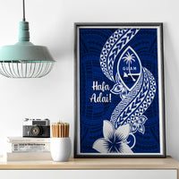 Hafa Adai Guam Canvas Wall Art Polynesian Floral Blue Pattern LT01 - Polynesian Pride