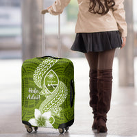 Hafa Adai Guam Luggage Cover Polynesian Olive Green Blue Pattern LT01 - Polynesian Pride