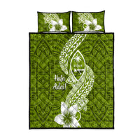 Hafa Adai Guam Quilt Bed Set Polynesian Olive Green Blue Pattern LT01 Green - Polynesian Pride