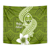 Hafa Adai Guam Tapestry Polynesian Olive Green Blue Pattern LT01 - Polynesian Pride