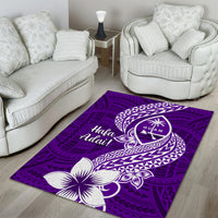 Hafa Adai Guam Area Rug Polynesian Floral Purple Pattern LT01 - Polynesian Pride