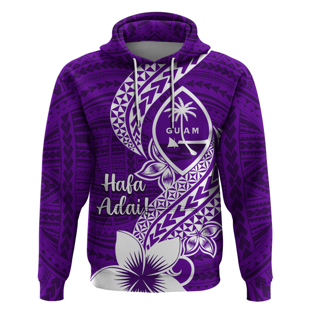 Hafa Adai Guam Hoodie Polynesian Floral Purple Pattern LT01 Pullover Hoodie Purple - Polynesian Pride