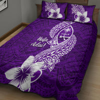 Hafa Adai Guam Quilt Bed Set Polynesian Floral Purple Pattern LT01 - Polynesian Pride