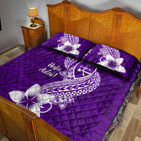 Hafa Adai Guam Quilt Bed Set Polynesian Floral Purple Pattern LT01 - Polynesian Pride