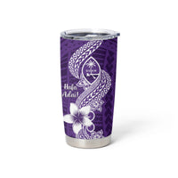 Hafa Adai Guam Tumbler Cup Polynesian Floral Purple Pattern