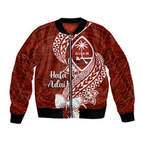 Hafa Adai Guam Bomber Jacket Polynesian Floral Red Pattern LT01 Unisex Red - Polynesian Pride
