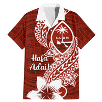 Hafa Adai Guam Family Matching Mermaid Dress and Hawaiian Shirt Polynesian Floral Red Pattern LT01 Dad's Shirt - Short Sleeve Red - Polynesian Pride