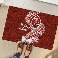 Hafa Adai Guam Rubber Doormat Polynesian Floral Red Pattern LT01 - Polynesian Pride
