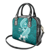 Hafa Adai Guam Shoulder Handbag Polynesian Floral Teal Pattern LT01 - Polynesian Pride